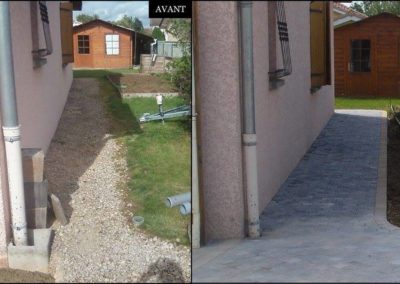 allée en pavé cottet jardins paysagiste