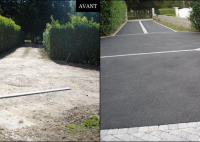cour enrobé pavé cottet jardins paysagiste