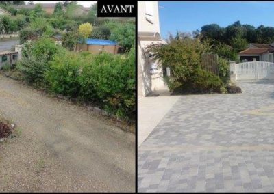 cour pavé cottet jardins paysagiste